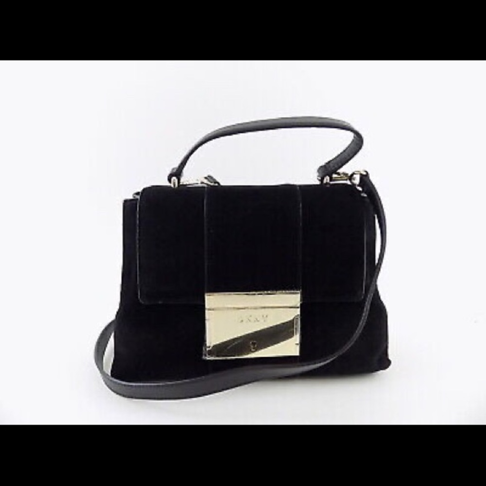 DKNY Adam Leather Top Handle Satchel, Suede Black
